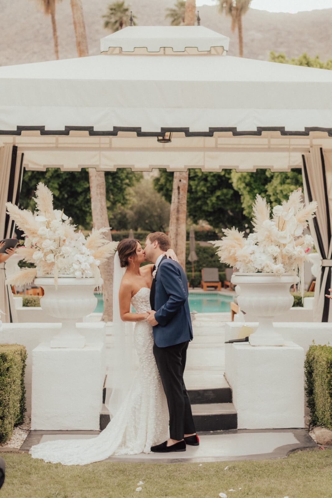 Modern Palm Springs wedding hair and makeup by Elwynn + Cass