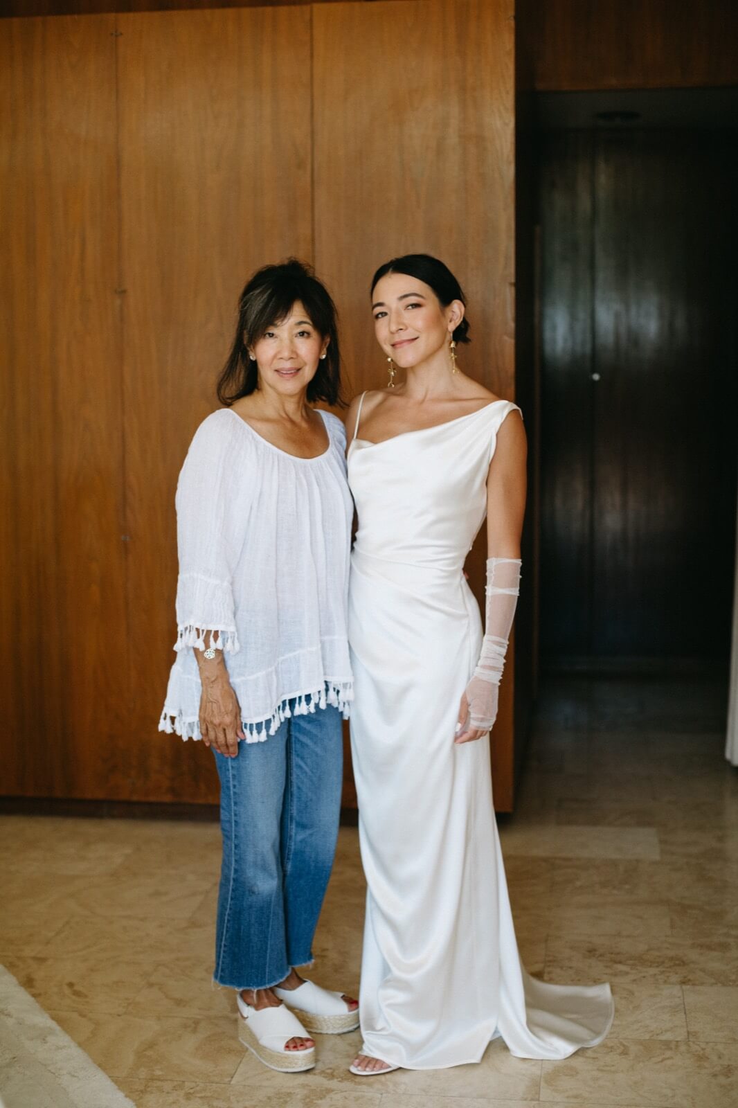 Bride and mother of the bride with hair and makeup by Elwynn + Cass in Palm Springs
