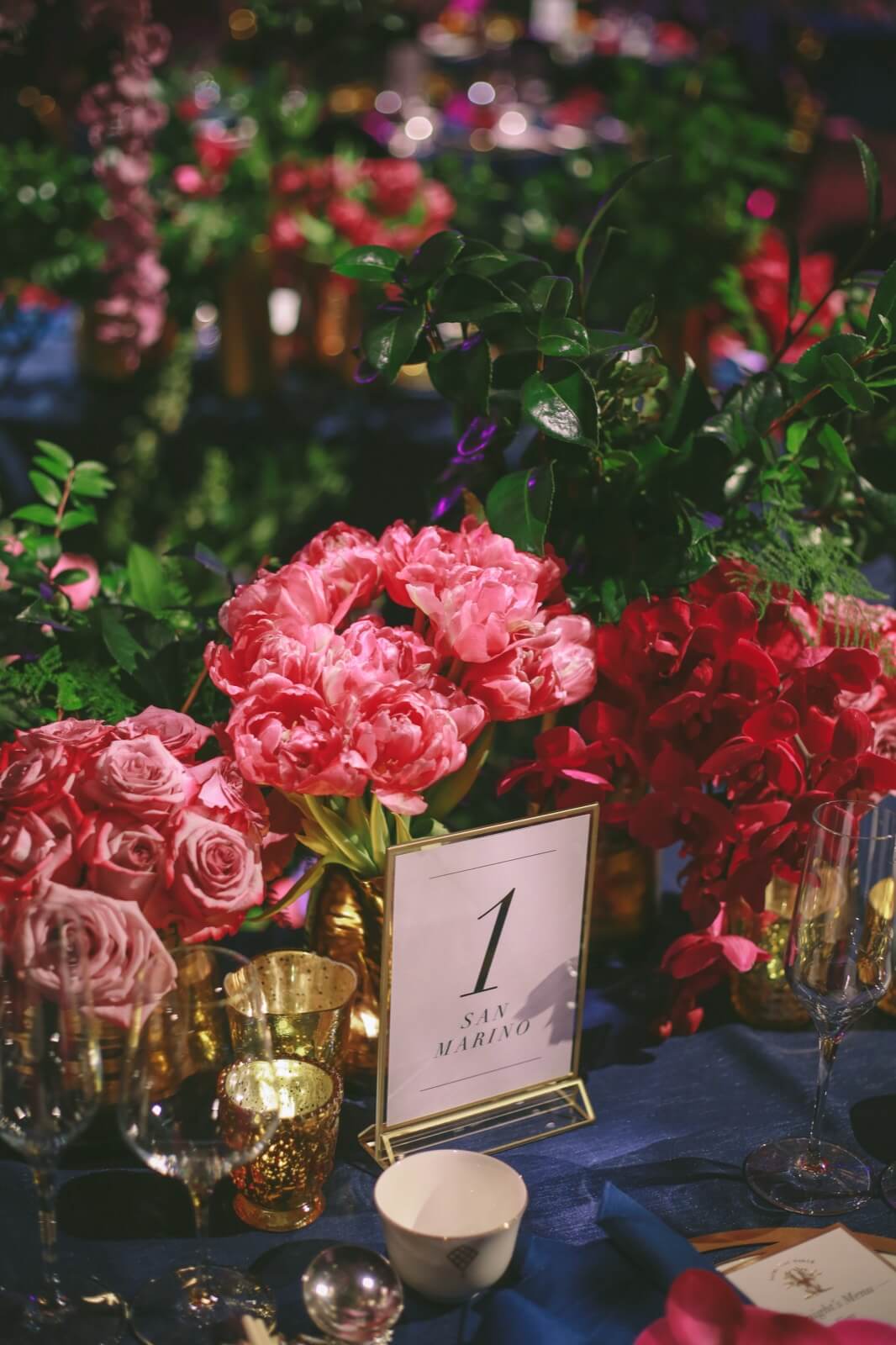 Las Vegas wedding florals and reception details at ARIA