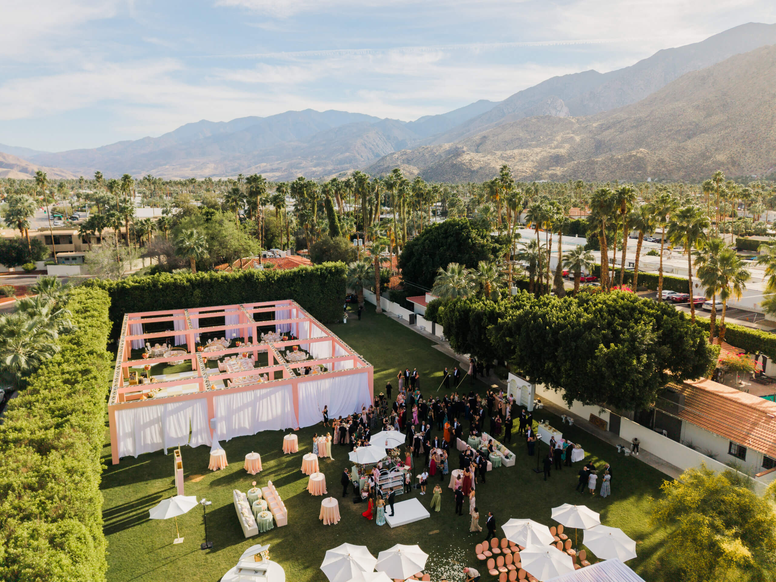Bride and groom at their Villa Royale Palm Springs wedding