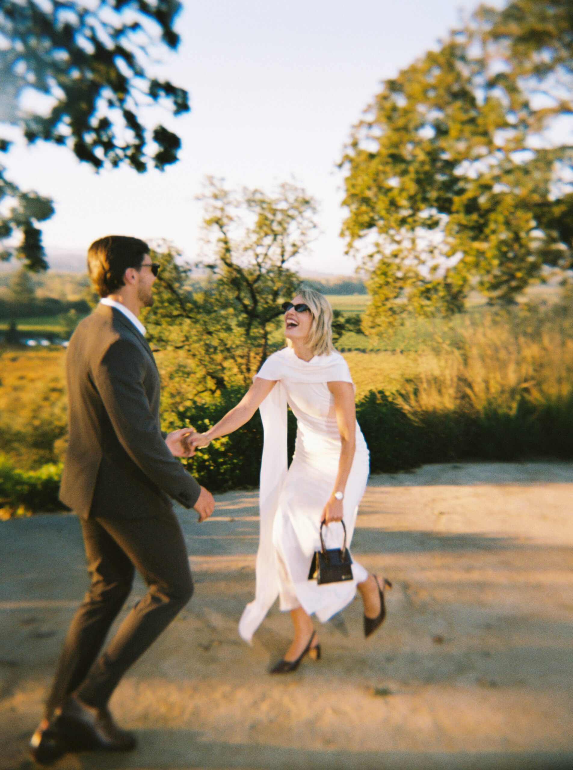 Bride at her Sonoma rehearsal dinner with natural elevated makeup