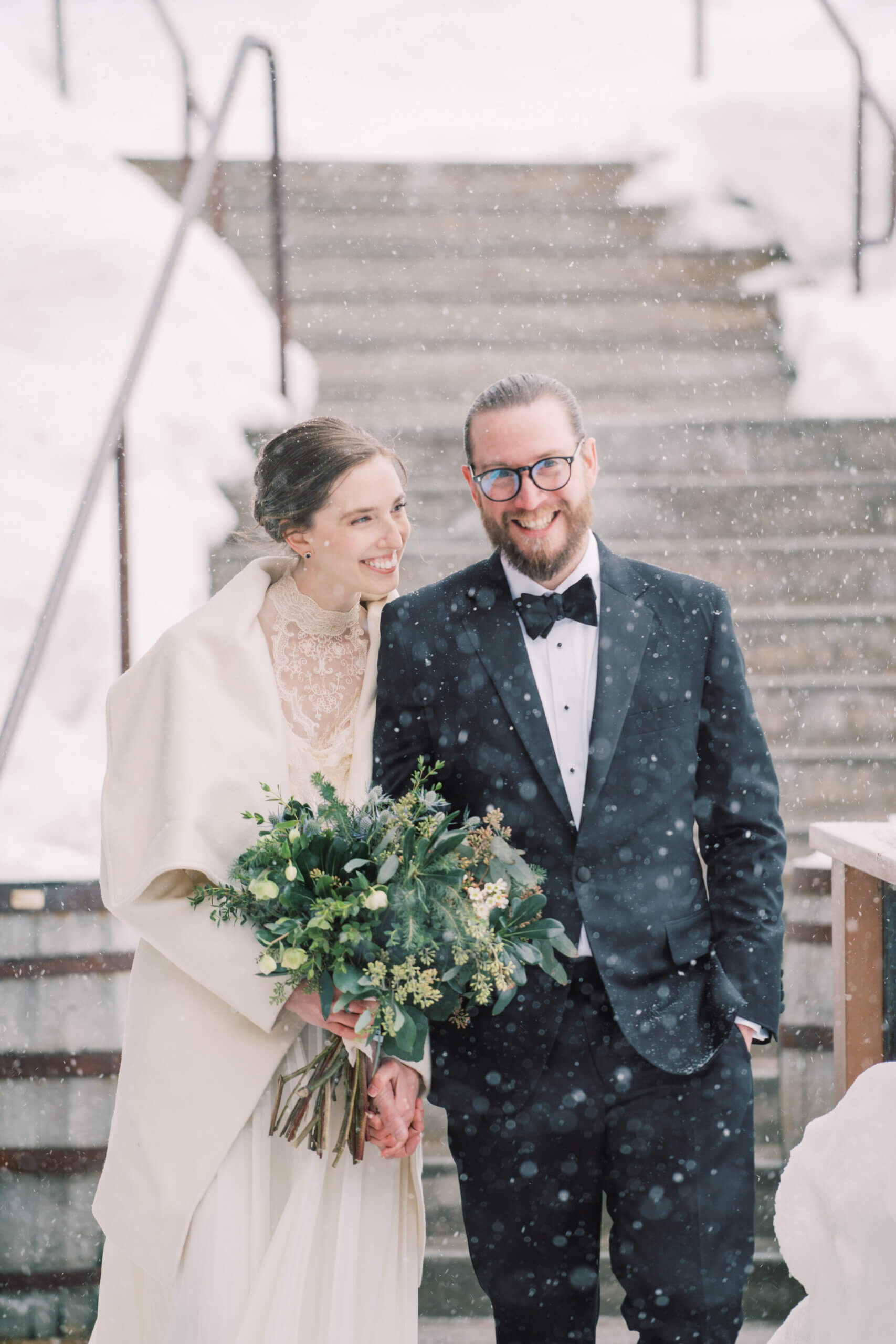 Elwynn and Cass bride and groom with wedding hair and makeup in Park City
